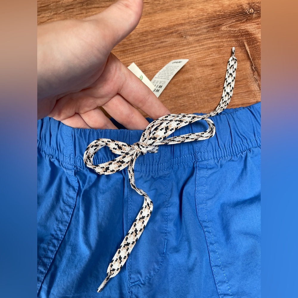 NWT Aerie baggy cargo skater pants XS cotton sustainable drawstring cobalt blue - Picture 7 of 15